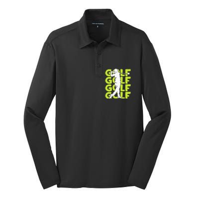 Golf Club Golfing Golfer Silk Touch Performance Long Sleeve Polo