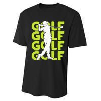 Golf Club Golfing Golfer Performance Sprint T-Shirt