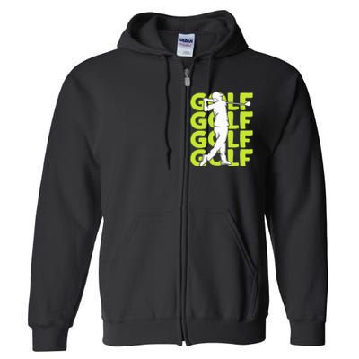 Golf Club Golfing Golfer Full Zip Hoodie