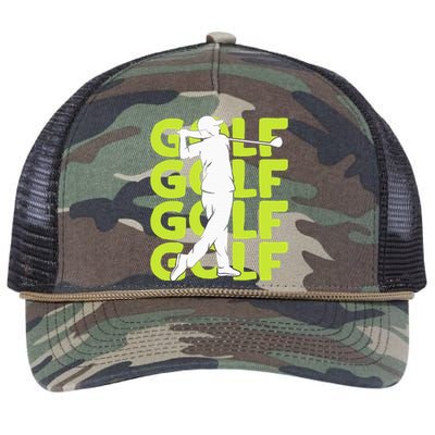 Golf Club Golfing Golfer Retro Rope Trucker Hat Cap