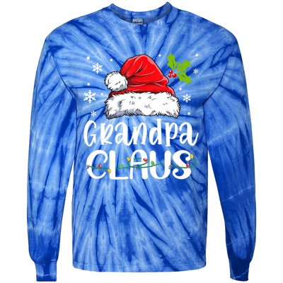 Grandpa Claus Gift Christmas Pajama Family Matching Xmas Gift Tie-Dye Long Sleeve Shirt