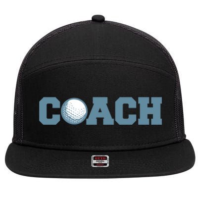 Golf Coach Gift 7 Panel Mesh Trucker Snapback Hat