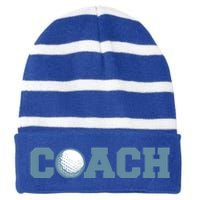 Golf Coach Gift Striped Beanie with Solid Band