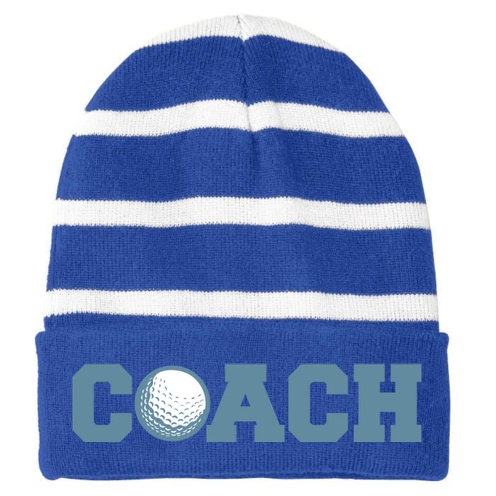 Golf Coach Gift Striped Beanie with Solid Band