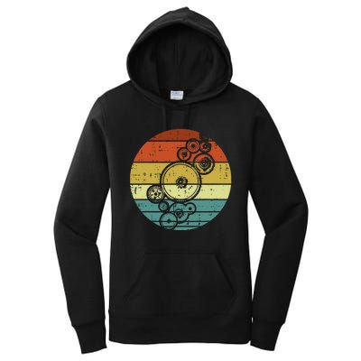 Gears Car Guys Retro Car Technician Auto Mechanic Garage Women's Pullover Hoodie