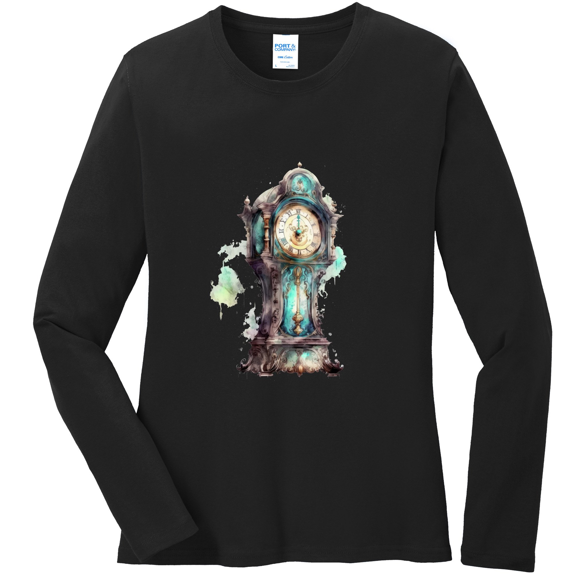 Grandfather Clock Ladies Long Sleeve Shirt