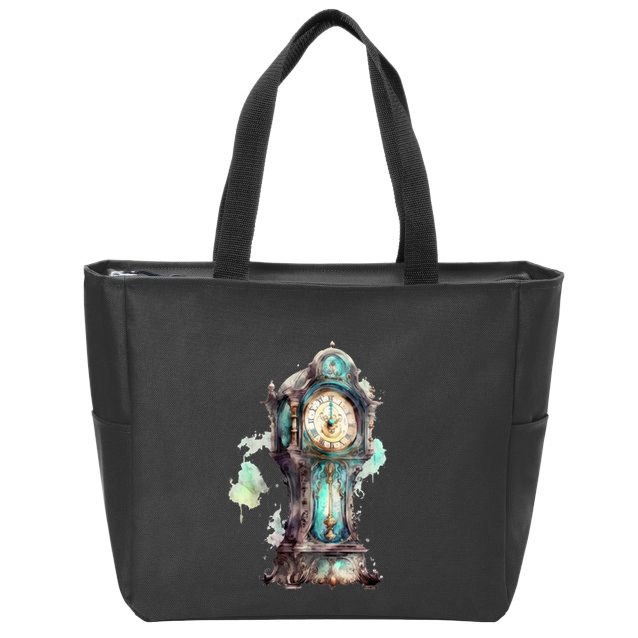 Grandfather Clock Zip Tote Bag