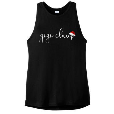 Gigi Claus Grandma For Christmas Santa Plaid Gift Ladies PosiCharge Tri-Blend Wicking Tank