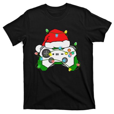 Gamer Christmas Gaming Santa Hat Video Game Controller T-Shirt