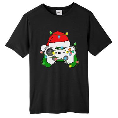 Gamer Christmas Gaming Santa Hat Video Game Controller Tall Fusion ChromaSoft Performance T-Shirt