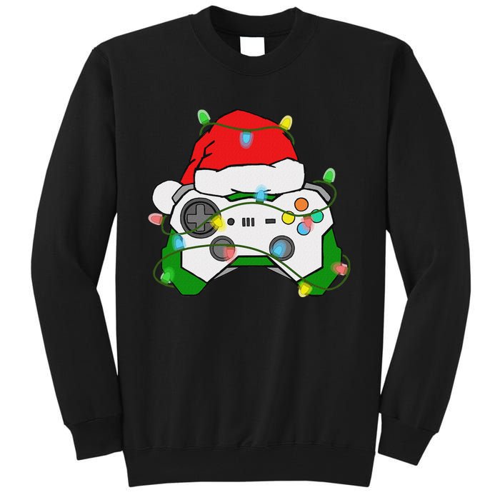 Gamer Christmas Gaming Santa Hat Video Game Controller Tall Sweatshirt