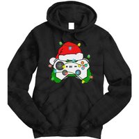 Gamer Christmas Gaming Santa Hat Video Game Controller Tie Dye Hoodie