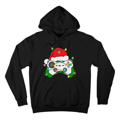 Gamer Christmas Gaming Santa Hat Video Game Controller Tall Hoodie