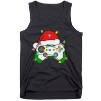 Gamer Christmas Gaming Santa Hat Video Game Controller Tank Top