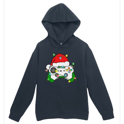 Gamer Christmas Gaming Santa Hat Video Game Controller Urban Pullover Hoodie