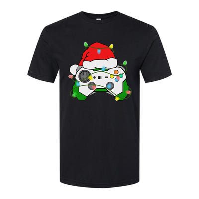 Gamer Christmas Gaming Santa Hat Video Game Controller Softstyle CVC T-Shirt