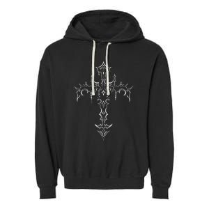 Gothic Cross Grunge Aesthetic Mall Goth Garment-Dyed Fleece Hoodie