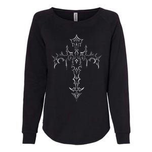 Gothic Cross Grunge Aesthetic Mall Goth Womens California Wash Sweatshirt