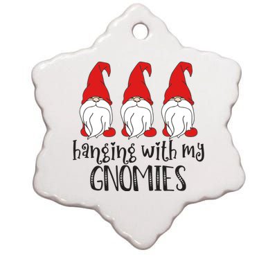 Gnome Christmas Gift Hanging With My Gnomies Cool Gift Ceramic Star Ornament