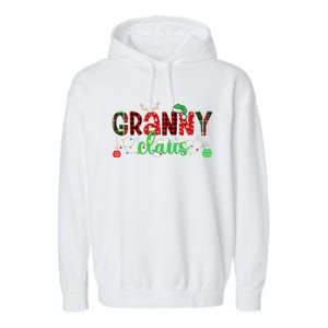 Granny Claus Granny Grandma Christmas Granny Xmas Party Garment-Dyed Fleece Hoodie