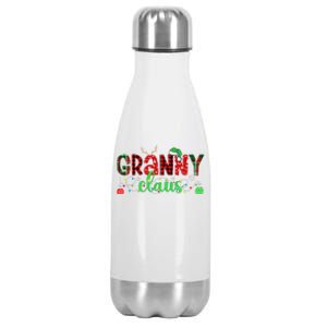 Granny Claus Granny Grandma Christmas Granny Xmas Party Stainless Steel Insulated Water Bottle