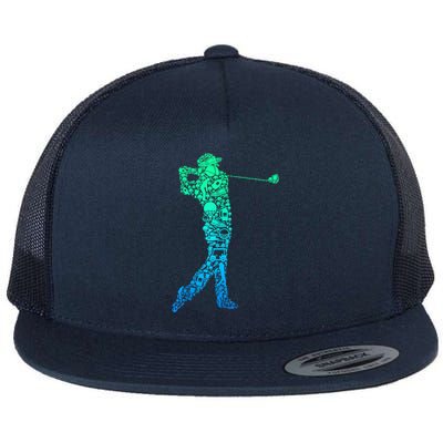 Golf Club Golfer Golfing Gift Flat Bill Trucker Hat