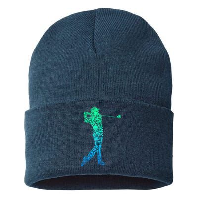 Golf Club Golfer Golfing Gift Sustainable Knit Beanie