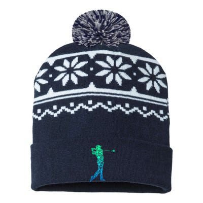 Golf Club Golfer Golfing Gift USA-Made Snowflake Beanie