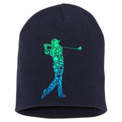 Golf Club Golfer Golfing Gift Short Acrylic Beanie