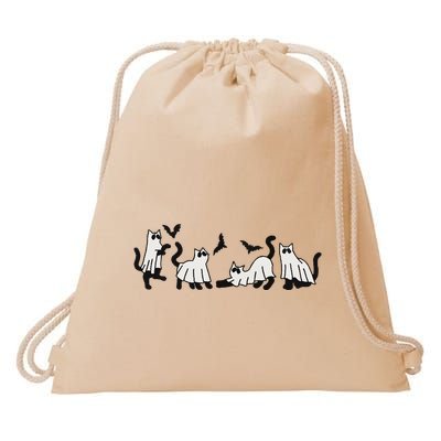 Ghost Cat Drawstring Bag