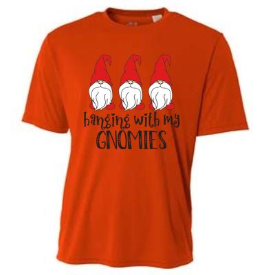 Gnome Christmas Gift Hanging With My Gnomies Cute Gift Cooling Performance Crew T-Shirt