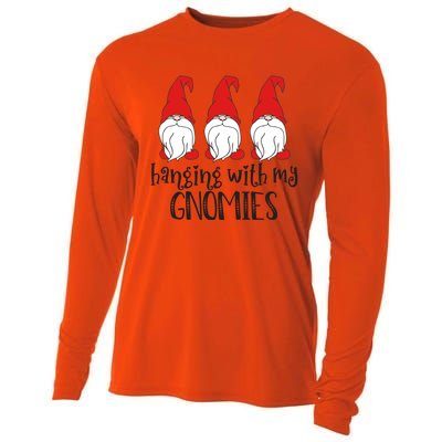 Gnome Christmas Gift Hanging With My Gnomies Cute Gift Cooling Performance Long Sleeve Crew