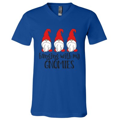 Gnome Christmas Gift Hanging With My Gnomies Cute Gift V-Neck T-Shirt