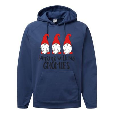 Gnome Christmas Gift Hanging With My Gnomies Cute Gift Performance Fleece Hoodie