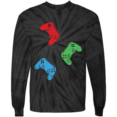 Gaming Controller Gamer Life Video Gamer Teens Tie-Dye Long Sleeve Shirt