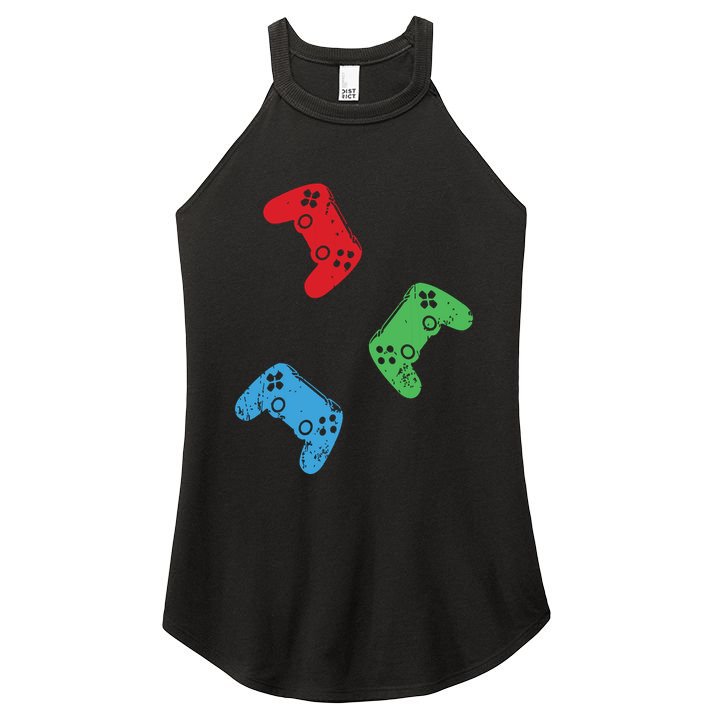 Gaming Controller Gamer Life Video Gamer Teens Women's Perfect Tri Rocker Tank