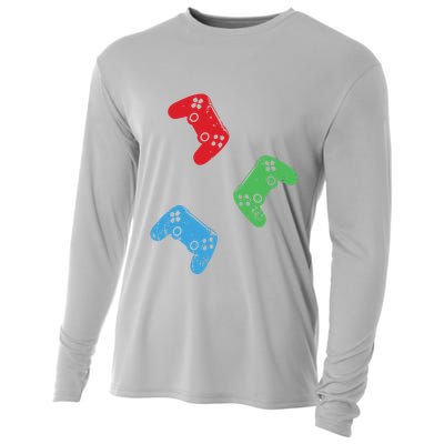 Gaming Controller Gamer Life Video Gamer Teens Cooling Performance Long Sleeve Crew