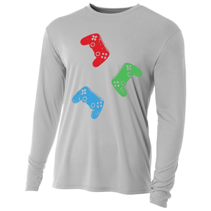 Gaming Controller Gamer Life Video Gamer Teens Cooling Performance Long Sleeve Crew