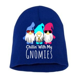 Gnome Cute Gift Gnome Gift Chillin With My Gnomies Mythical Short Acrylic Beanie