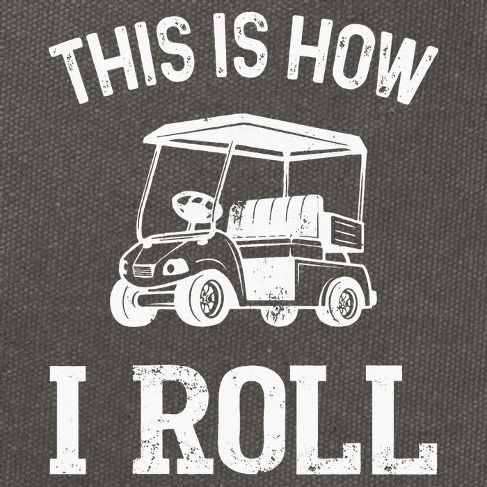 Golf Cart Golfers retro quote This is How I Roll Cotton Canvas Backpack