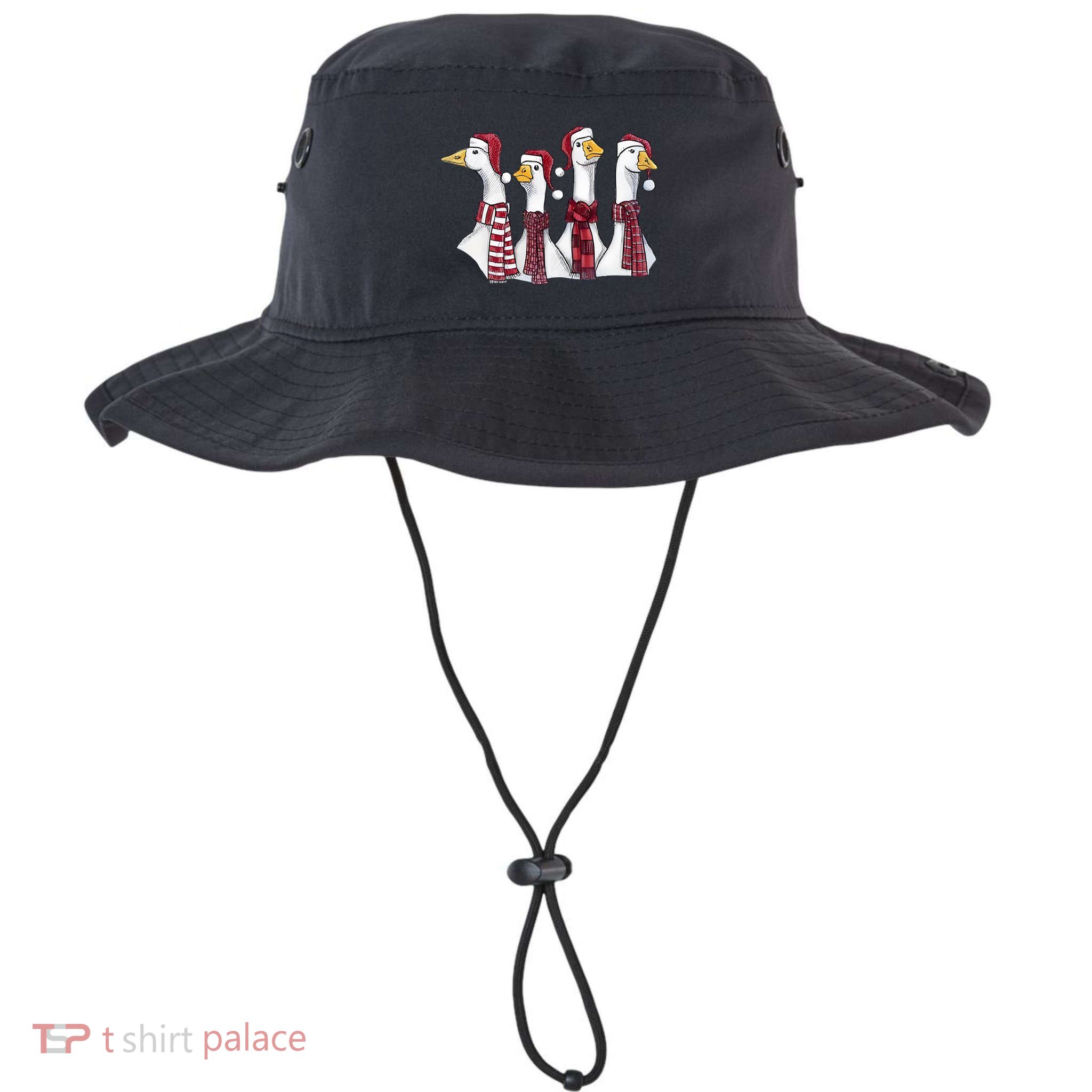 Goose Christmas Geese Crew Neck Bucket Hat