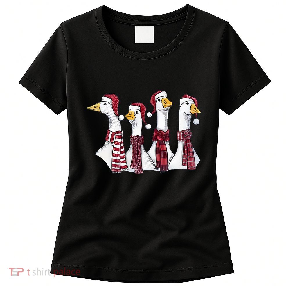 Goose Christmas Geese Crew Neck Womens T-Shirt