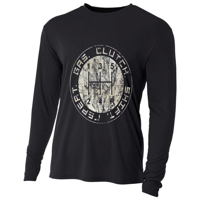 Gas. Clutch. Gap. Repeat. Drivers Stick Shift 5 Speed Cooling Performance Long Sleeve Crew