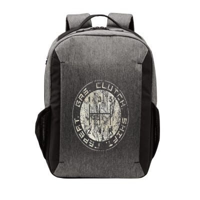 Gas. Clutch. Gap. Repeat. Drivers Stick Shift 5 Speed Vector Backpack