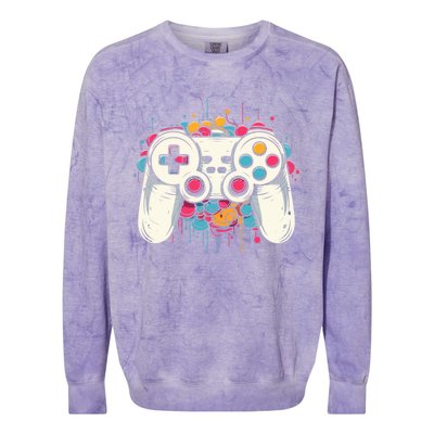 Gaming Controller Graphic Gamer Esports Cute Gift Colorblast Crewneck Sweatshirt