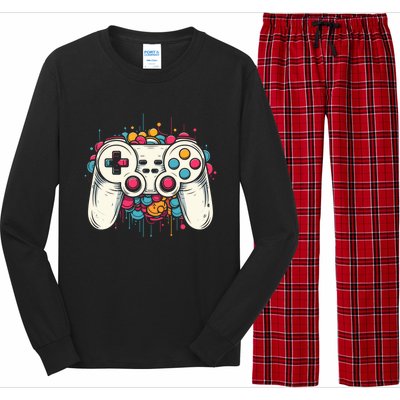 Gaming Controller Graphic Gamer Esports Cute Gift Long Sleeve Pajama Set