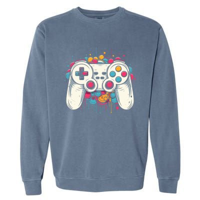 Gaming Controller Graphic Gamer Esports Cute Gift Garment-Dyed Sweatshirt