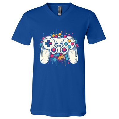 Gaming Controller Graphic Gamer Esports Cute Gift V-Neck T-Shirt