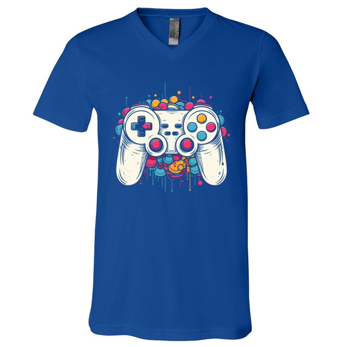 Gaming Controller Graphic Gamer Esports Cute Gift V-Neck T-Shirt