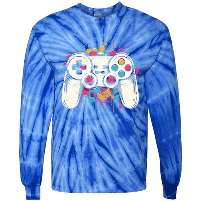 Gaming Controller Graphic Gamer Esports Cute Gift Tie-Dye Long Sleeve Shirt